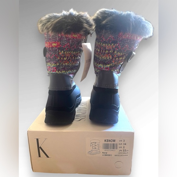 DREAM PAIRS Snow Boots Kids Insulated Waterproof Mid-Calf Boots Size 3 Big Kids - Picture 4 of 10